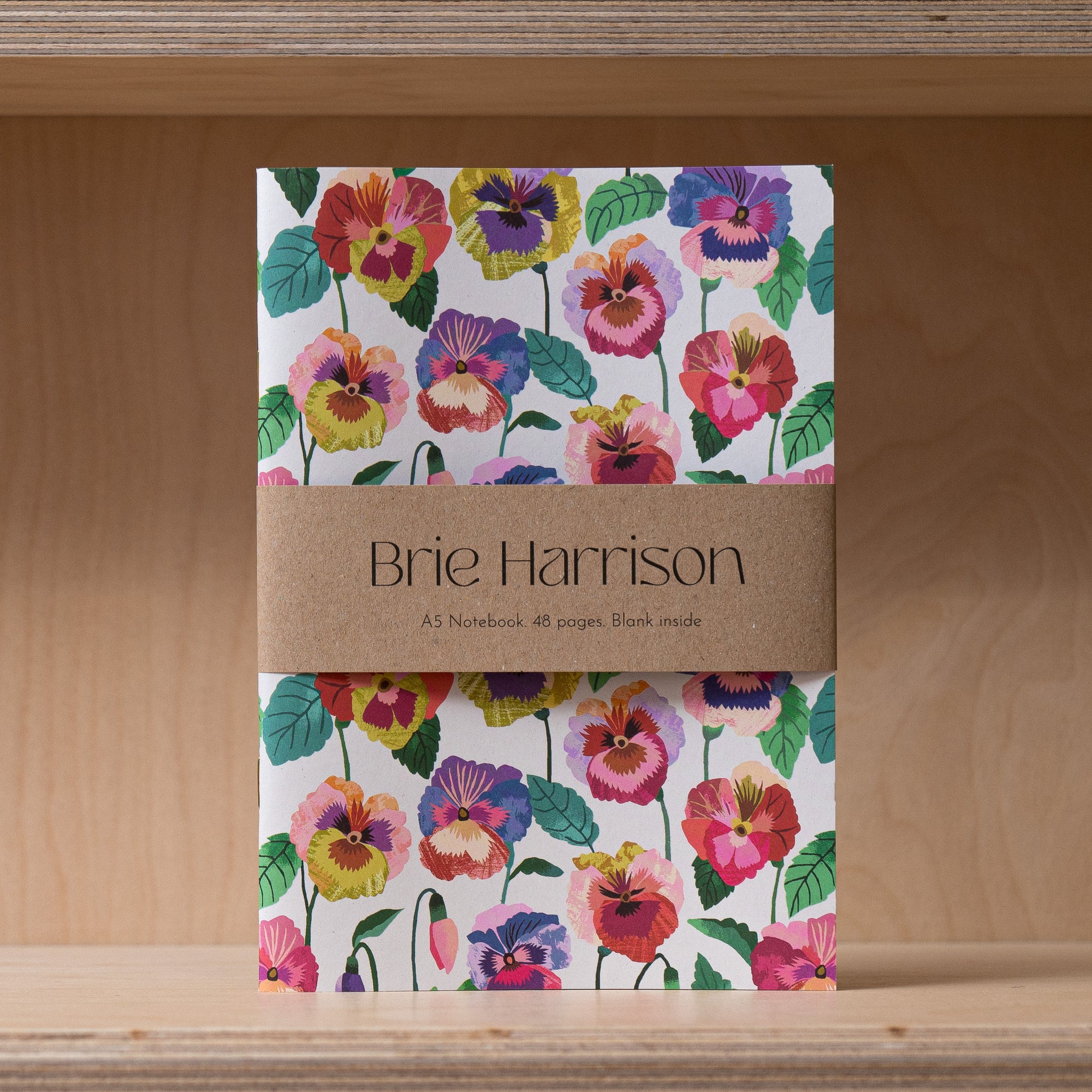 Brie Harrison - Pansies A5 Notebook