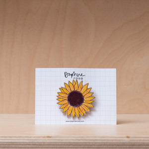 DaphneRosa Wooden Flower Brooch - Sunflower