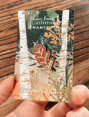 Charis Raine Enamel Pin Badge - Autumn Leaf