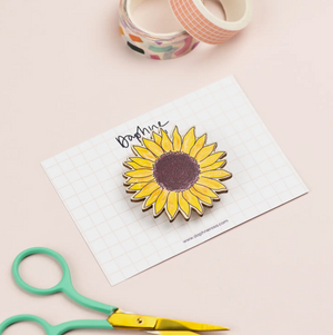 DaphneRosa Wooden Flower Brooch - Sunflower