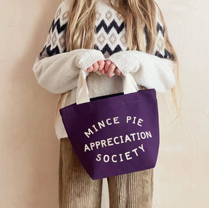 Alphabet Bags Little Canvas Bag - Mince Pie Appreciation - Plum