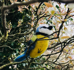 Handmade Bella the Blue Tit Hanging Decoration