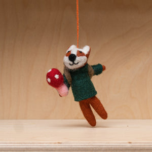 Handmade Felt Frankie the Foraging Fox Decoration