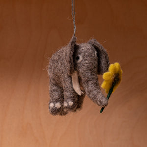 Handmade Felt Sidney the Sunflower Elephant Hanging Decoration